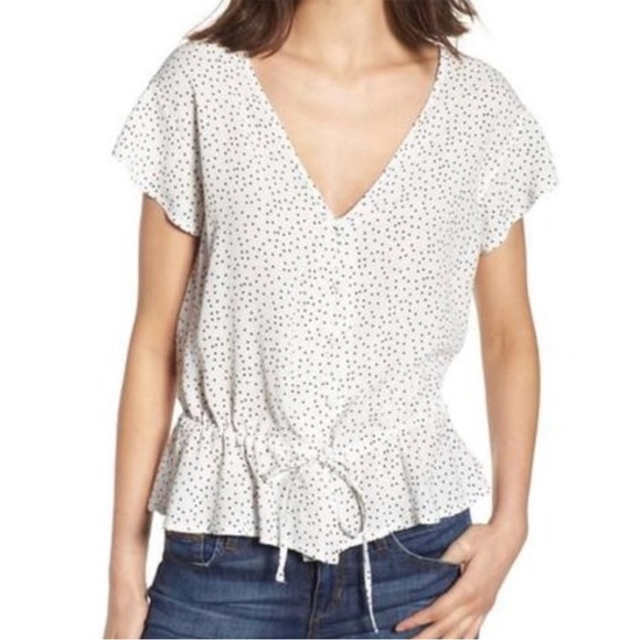 Rails - BRETTON PRINT TOP IN BLACK MINI STARS, SZ M - Picture 1 of 5